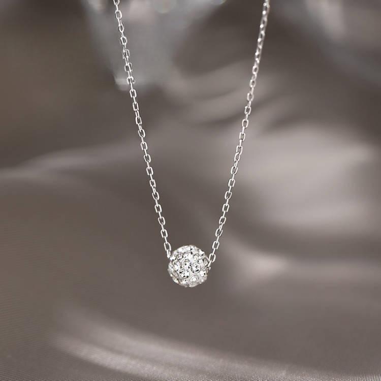 Круглое колье с бриллиантами-вспышками, женское, дизайн ниши, легкая роскошь, универсальная летняя цепочка на ключицу, простой подарок для девушки