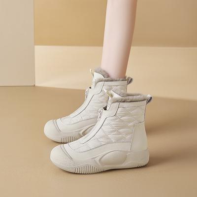 Августин женские зимние сапоги 2025 новая зимняя бархатная платформа ботинки Мартина уличные утолщенные белые хлопковые туфли