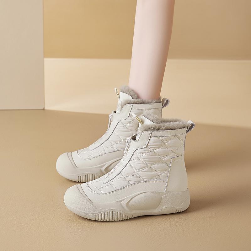 Августин женские зимние сапоги 2025 новая зимняя бархатная платформа ботинки Мартина уличные утолщенные белые хлопковые туфли