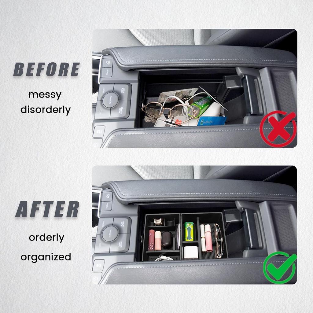 Лоток-органайзер для центральной консоли, 2 шт., совместимый с Toyota Grand Highlander 2024 года выпуска (Гибридный) Вставка для ящика для хранения в подлокотнике Аксессуары для интерьера