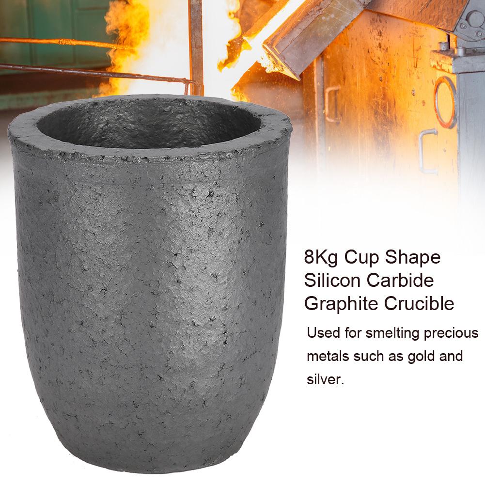 8Kg Cup Shape Silicon Carbide Graphite Furnace Casting Crucible Melting Tool