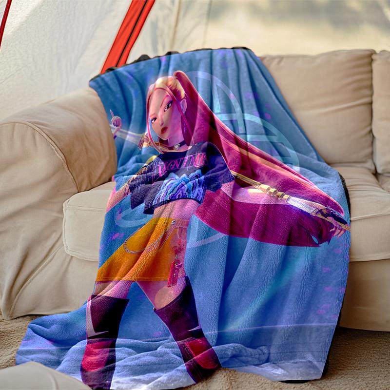 Kpop Demon Hunters Pattern Blanket, Cozy Blanket for All-Season Comfort on Sofas, Beds, Office, Car, Camping and Travel