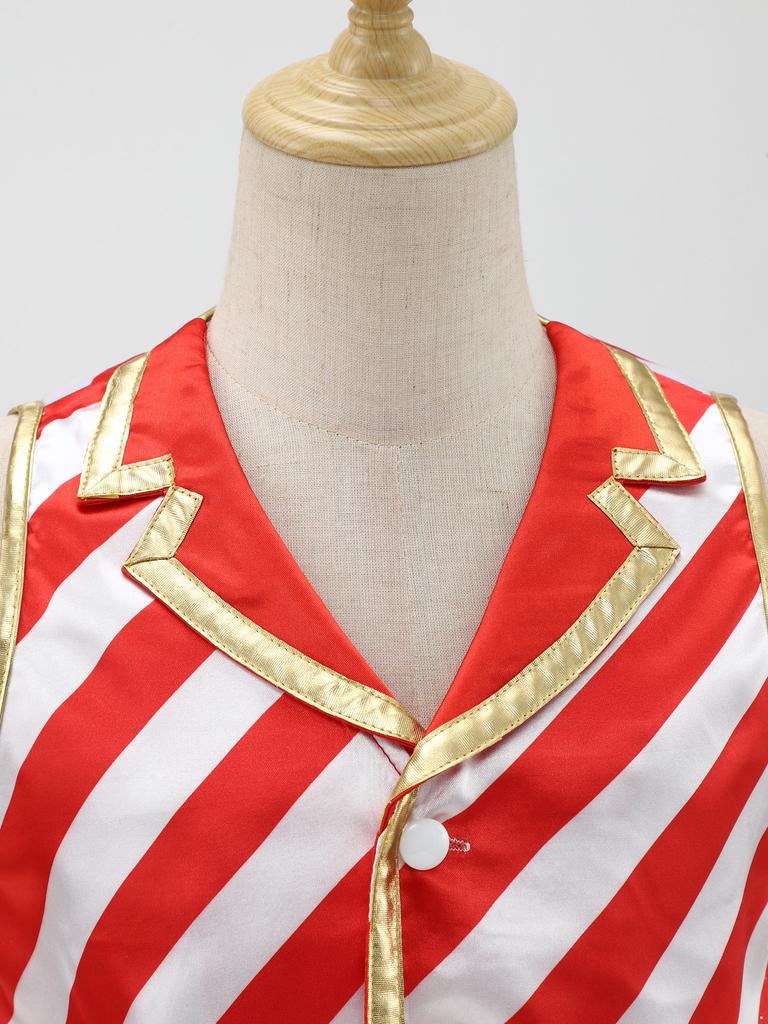 Детский рождественский жилет в полоску «леденец», безрукавка для семейной рождественской вечеринки