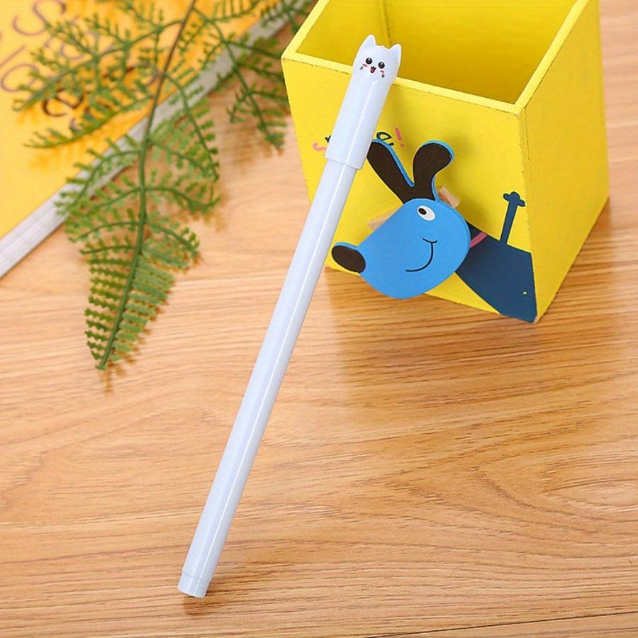 School Season 10pcs 0.5mm Creative Stationery Pen Cap Cat Gel Pen Cute Cartoon Tail Cat Learning Office Water-based Pen Signature Pen