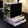 Transparent Multifunctional Jewelry Box Dustproof Display Stand Three-dimensional Large Capacity Necklace Earring Storage