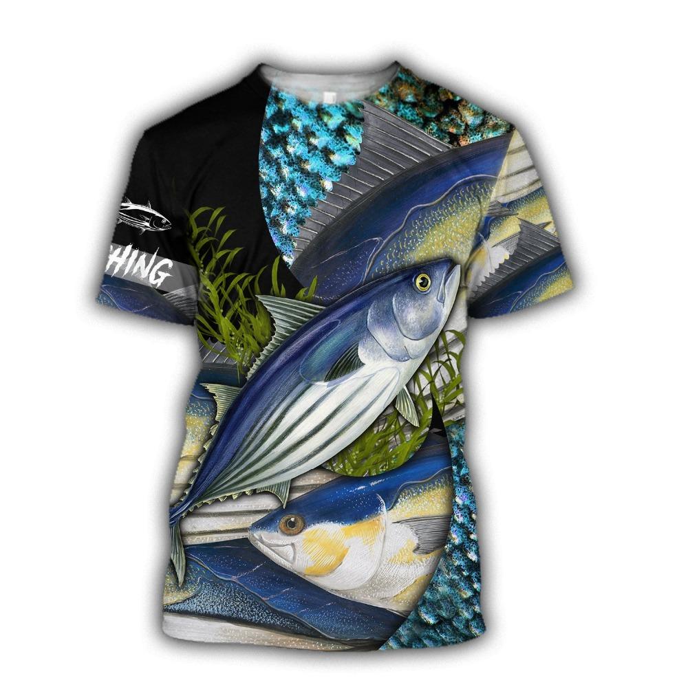 Men's Summer T-shirt Brook Trout Fishing 3D Printed Harajuku Casual Short Sleeve T-shirt Unisex Neutral Outdoor Quick Drying Top