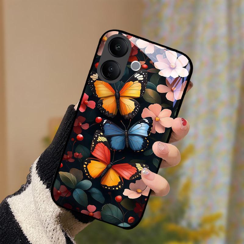 Для VIVO V60 Lite V60Lite Чехол Модный Рисунок Закаленное Стекло Чехол Для VIVO V 60 Lite Корпус Телефона Противоударный Fundas Capa