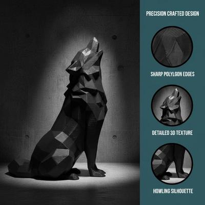 Современная абстрактная геометрическая скульптура волка 3D-печатная пластиковая статуэтка Декор для офиса Для использования в помещении и на улице