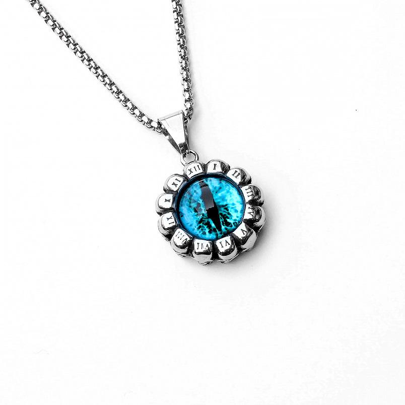 Fashion Titanium Steel Double Snake Pendant Trendy Male Personality Double Snake Wrap Necklace Men