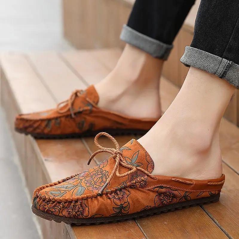 Тапочки для мужчин 2024 года, модные мюли, летние полусандалии, мужские, низкие цены, для взрослых, элегантные, высокого качества, дизайнерские, роскошные, стильные, веселые