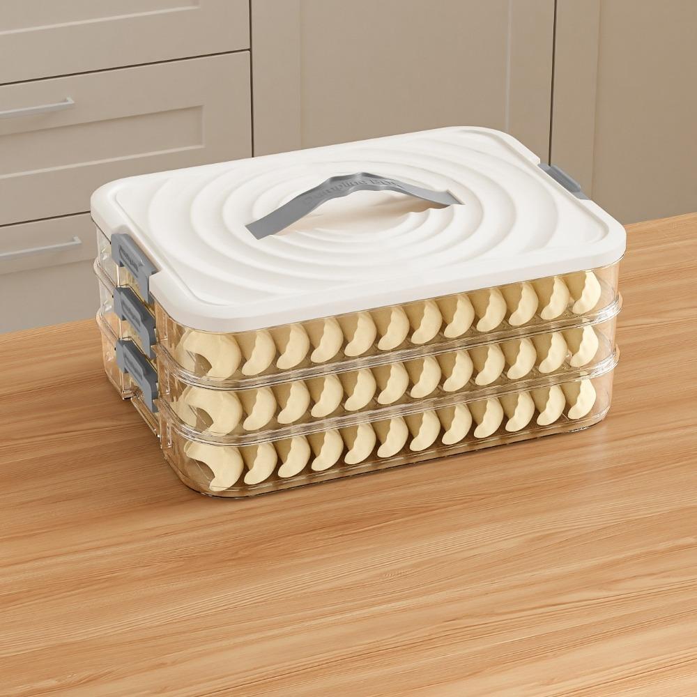 Sealed Wonton Storage Box Plastic Food Egg Frozen Box Food Freezer Storage Box Kitchen
