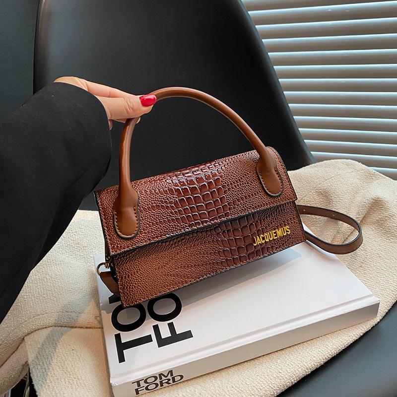 Новая фактурная крокодиловая кожа, переносная маленькая квадратная сумка, женская нишевая сумка через плечо, женская сумка через плечо