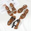 Women's Casual Sandals Wedge Heel Sandals 2024 Summer Casual Soft-soled Mother Shoes Large Size Retro Roman Shoes  JZJ-1418-390