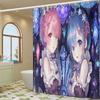 Аниме Re Zero Рем Игровая Белая Шторка для Душа, Декоративная Шторка для Ванной, Водонепроницаемая Шторка для Душа с Крючками