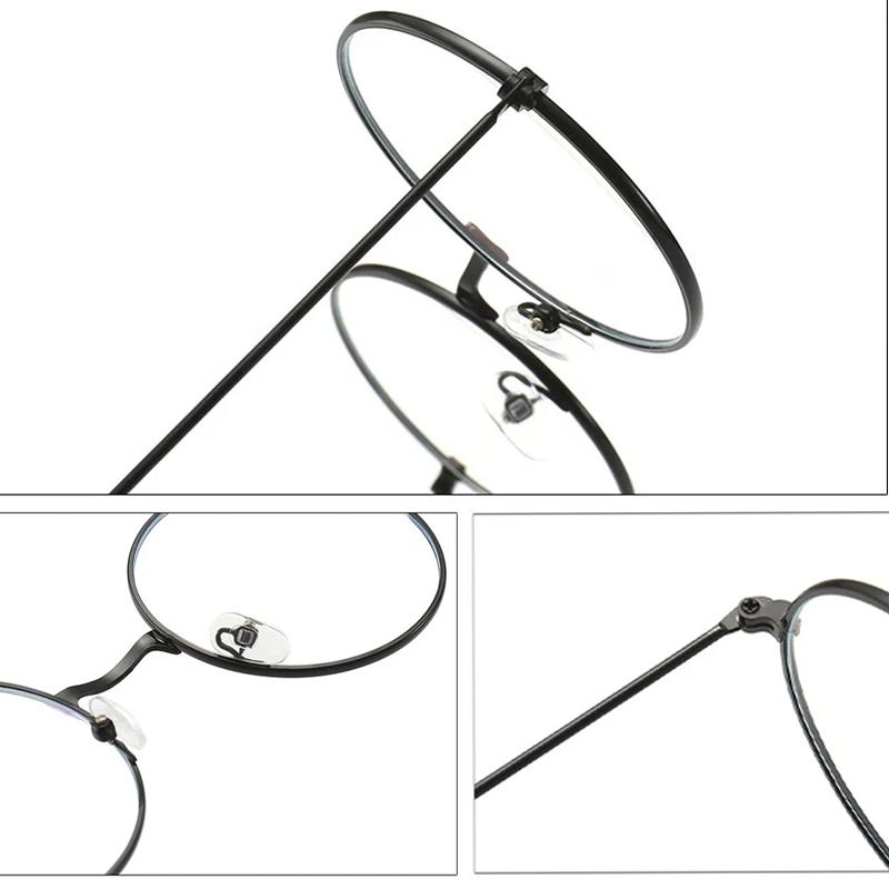 Men And Women Retro Round Blue Light Computer Mirror Reading Playing Games Eye Protection Decorative Glasses