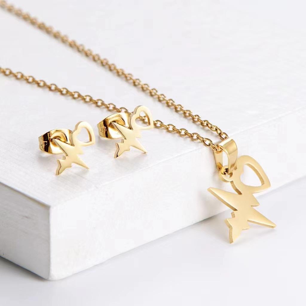 Ожерелье Женский стиль Ключица Цепочка Темперамент Серьги Подвеска Гальванопокрытие Южная Америка Африка