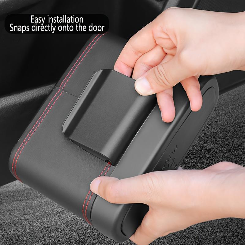 1pc Universal Car Trash Can, Vehicle Trash Bin, Car Seat Back & Door Hanging Storage Box, Multi-Functional Car Accessories, Lidded Car Trash Can, ABS