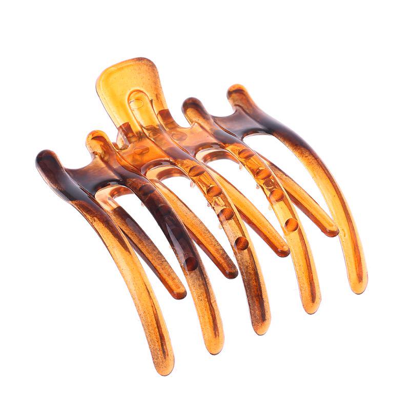 Women Lady Girls Simple Non Slip Grip Large Claw 5 Claws Hair Clip Clamp Black