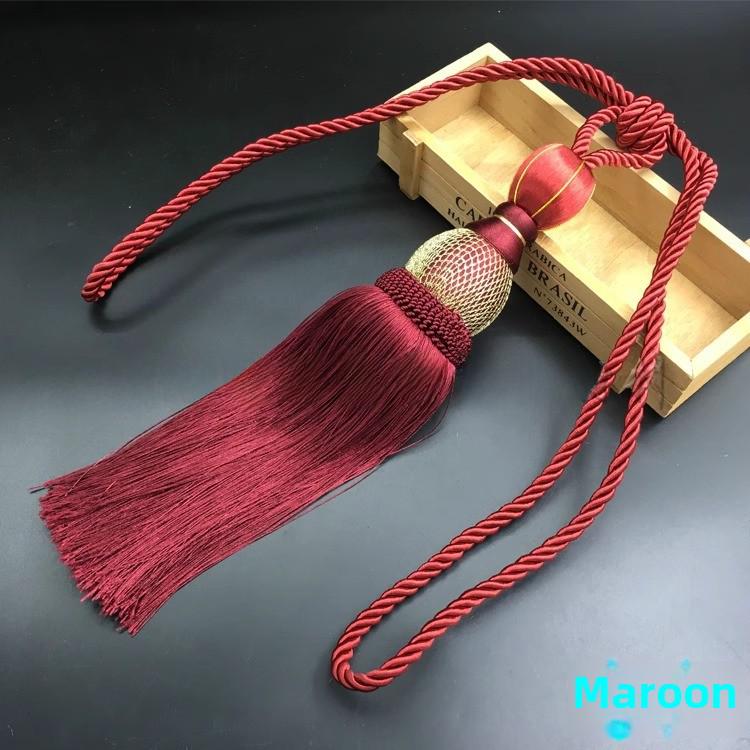 Роскошный золотой проволочный подхват для штор с кисточками в виде шара