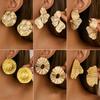 Серьги-пусеты с неровными лепестками от Design Sense, Модные круглые серьги из плиссированного жидкого металла с имитацией жемчуга