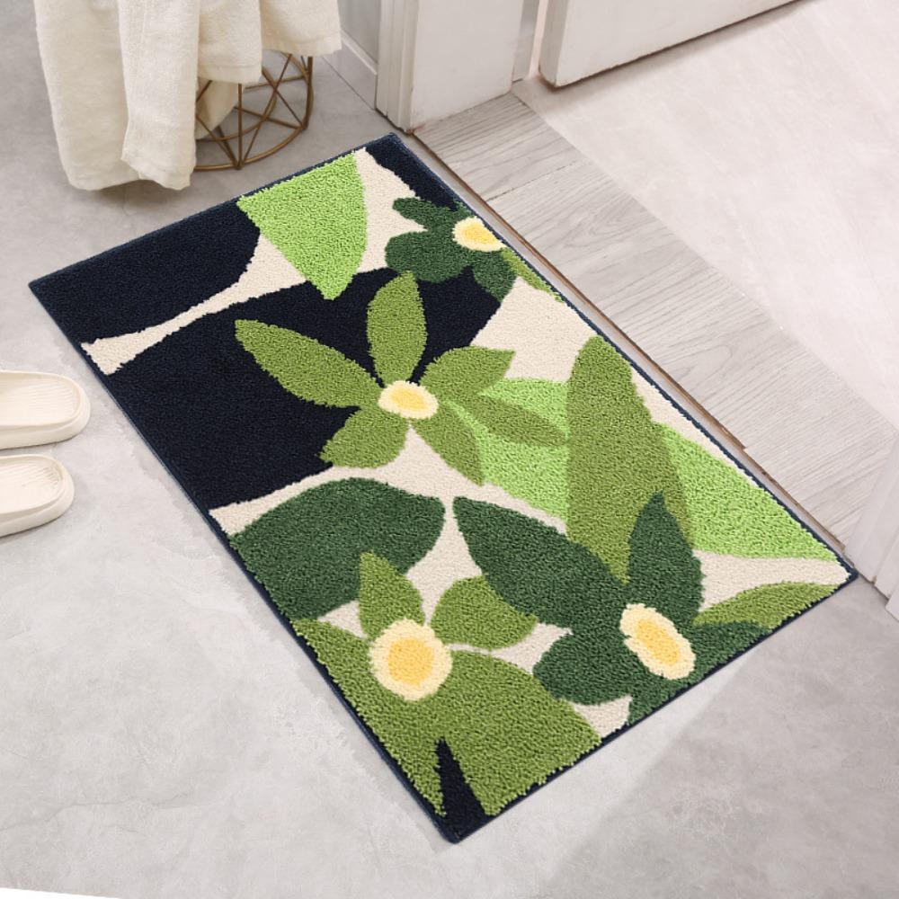 Dopamine Mori Moss Flocking Bathroom Нескользящий коврик для ног Водопоглощающий коврик для двери