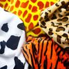 Crystal Print Ultra-Soft Flannel with Leopard, Tiger, Cow, Giraffe, Spotted Dog, and Tortoise Patterns, Short Plush Fabric.