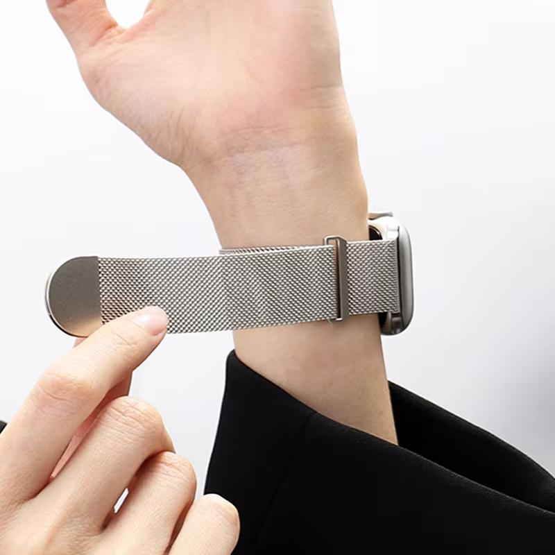 Миланский ремешок для Apple Watch 46 мм 42 мм 45 мм 44 мм 49 мм Магнитный ремешок из нержавеющей стали Ремешки для Iwatch Серии 11 10 9 8 SE 3 Ultra 2