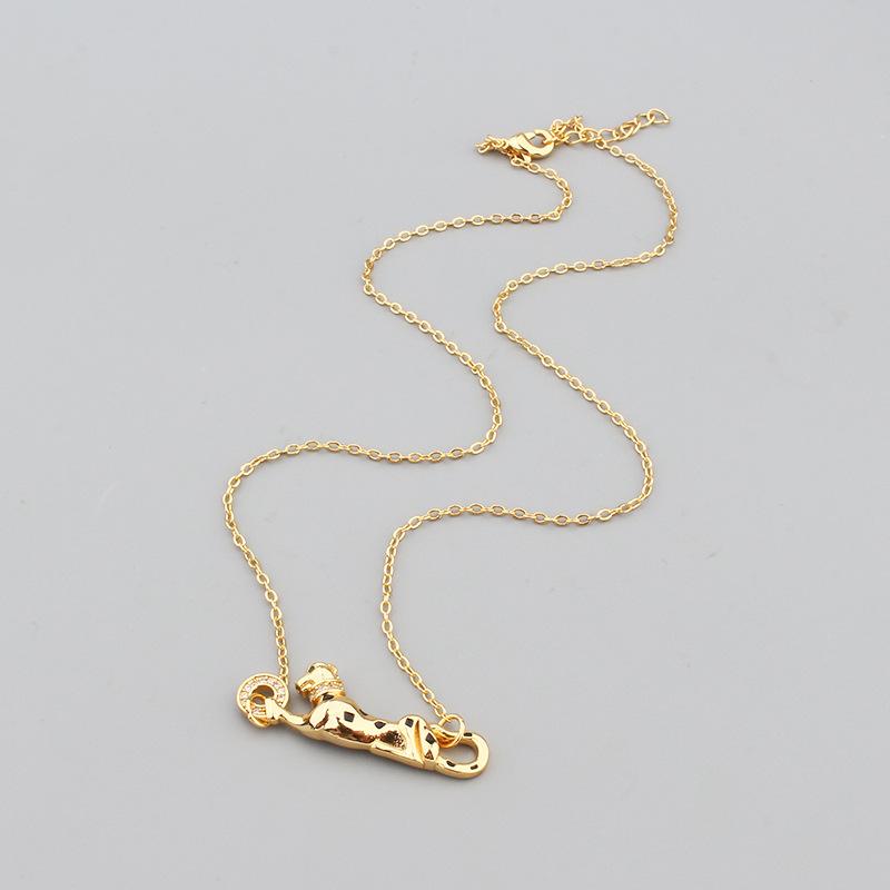 Новый комплект колец-гвоздиков с пятнистым леопардовым принтом для женщин, свадебные аксессуары, женская цепочка на ключицу, ювелирные изделия из розового золота