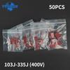 50pcs/lot CBB Capacitor 400V Polypropylene Film Capacitors Kit P7.5mm P15mm 103J 104J 105J 223J 224J Capacitor