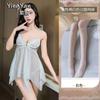 Sex underwear seduction thin lace suspenders sexy steel tray gathering nightgown uniform suit