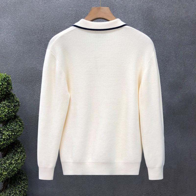 Men Striped Long Sleeve Knit Sweater Slim Fit Business Casual Inner Wear