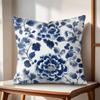 Blue And White Porcelain Cushion Cover Natural Linen Organic Fabric DoubleSided Printing Couch Pillow Covers Home Decor