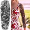 1 PC 480*170MM Full Arm Temporary Tattoo Sticker Sleeve Men Women Fashion Sexy Fake Tattoo Wolf  Lion Tiger Painting Tattoo Skull Angel Tattoo