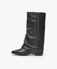 Losesleepover Hug Cow Leather Boots (Version 1.) *Charcoal