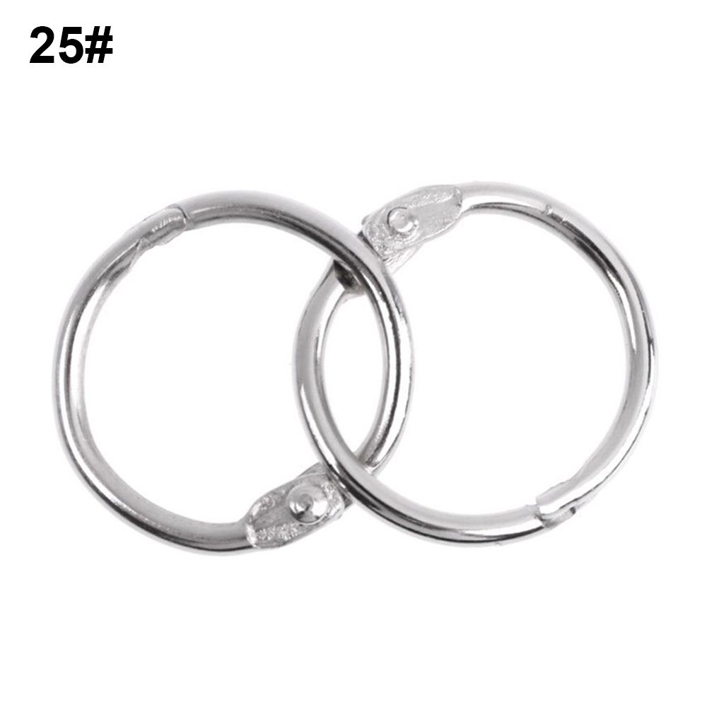 10pcs/lot Plated Album Metal Scrapbook Clips Loose Leaf Binder Keychain Circle Hinged Rings