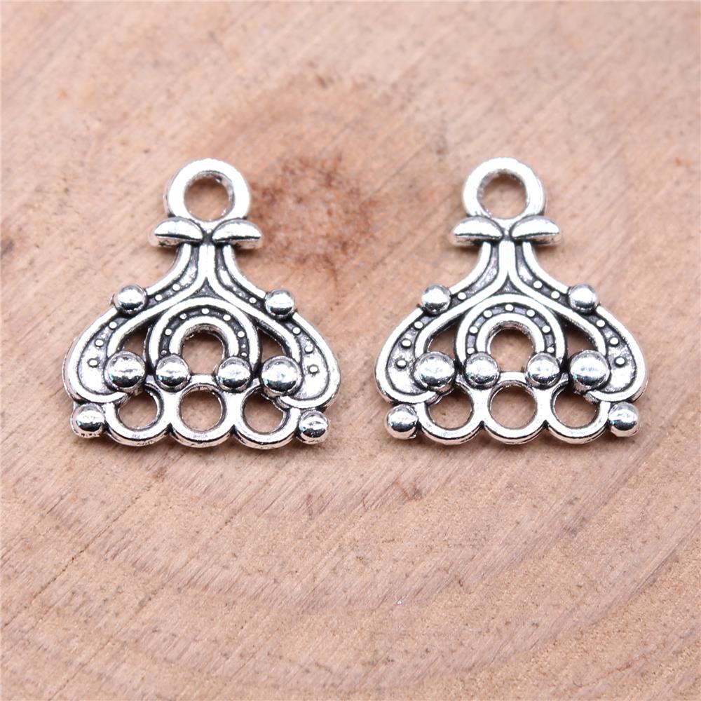 20шт серьги-коннектор Jewelri кулон античное серебро цвет 14х13мм