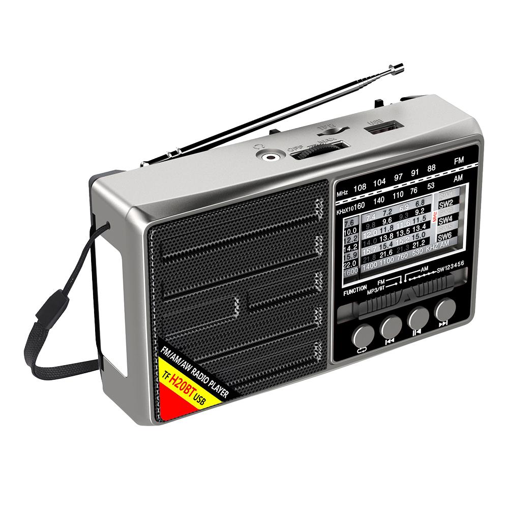Портативное радио FM/AM/SW с полным диапазоном, с разъемом для наушников 3,5 мм, проигрыватель, радио на батарейках, поддержка TF-карты для пожилых людей