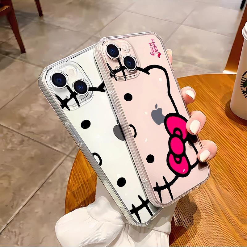 Милый мультяшный прозрачный чехол HelloKitty для Apple 16pm, чехол для мобильного телефона, противоударный, полностью закрывающий, мягкий, 14, защитный чехол для внешней торговли