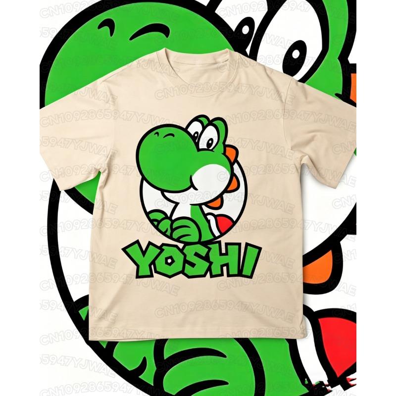 Boys Girls Family Kids T-shirt Tops Summer Cartoon Yoshi Men's Women's Short Sleeve T-shirt Tops