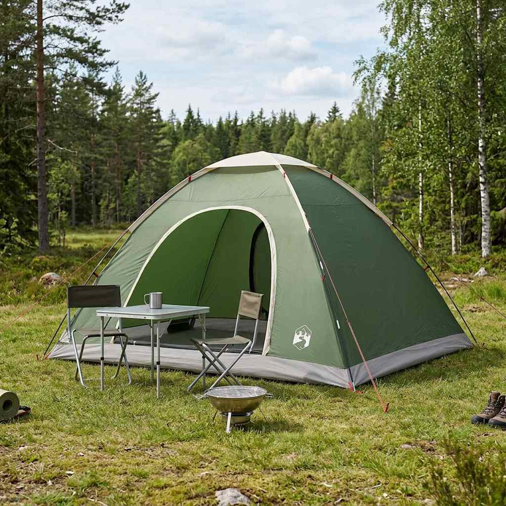 Camping Tent with Roof and Air Ventilation Green 335 x 275 x 180 cm