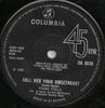7inch Record FRANK IFIELD  Call Her Your Sweetheart DB8078 COLUMBIA 1966 UK Pop Used