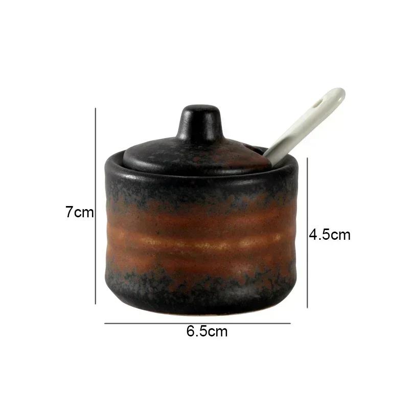 Ретро керамические банки для приправ Солонки и перечницы Кухонные принадлежности для специй Банки для специй Коробка для приправ Кухонные принадлежности