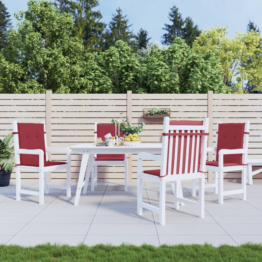 Garden Chair Cushions for Low Back Chairs 4 pcs Burgundy 100 x 50 x 3 cm