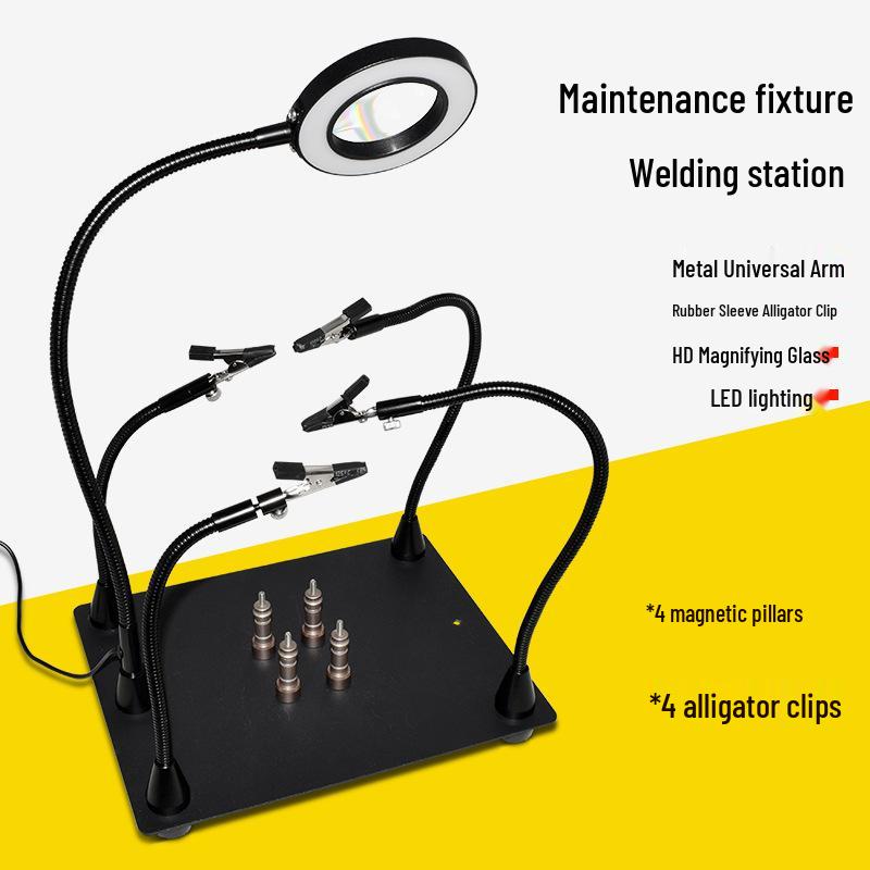 Фиксатор для ремонта мобильного телефона: Держатель печатной платы с универсальным стержнем и светодиодной лупой