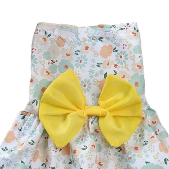 Платье для домашних животных без рукавов, мягкая тонкая стильная одежда с цветочным принтом для маленьких собак и кошек