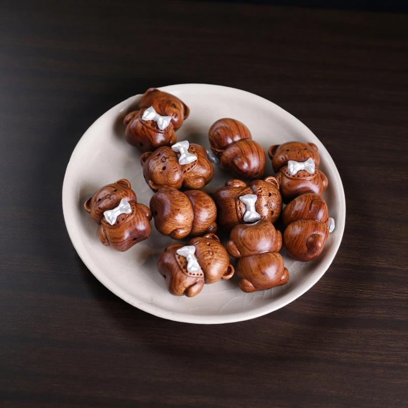 Peach Wood Coffee Bean Beading Pendants - DIY Handmade Multi-Style Cultural Accessories