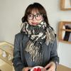2024 New Classic Black and White Checkered Korean Fashion Winter Warm and Comfortable Cashmere Scarf