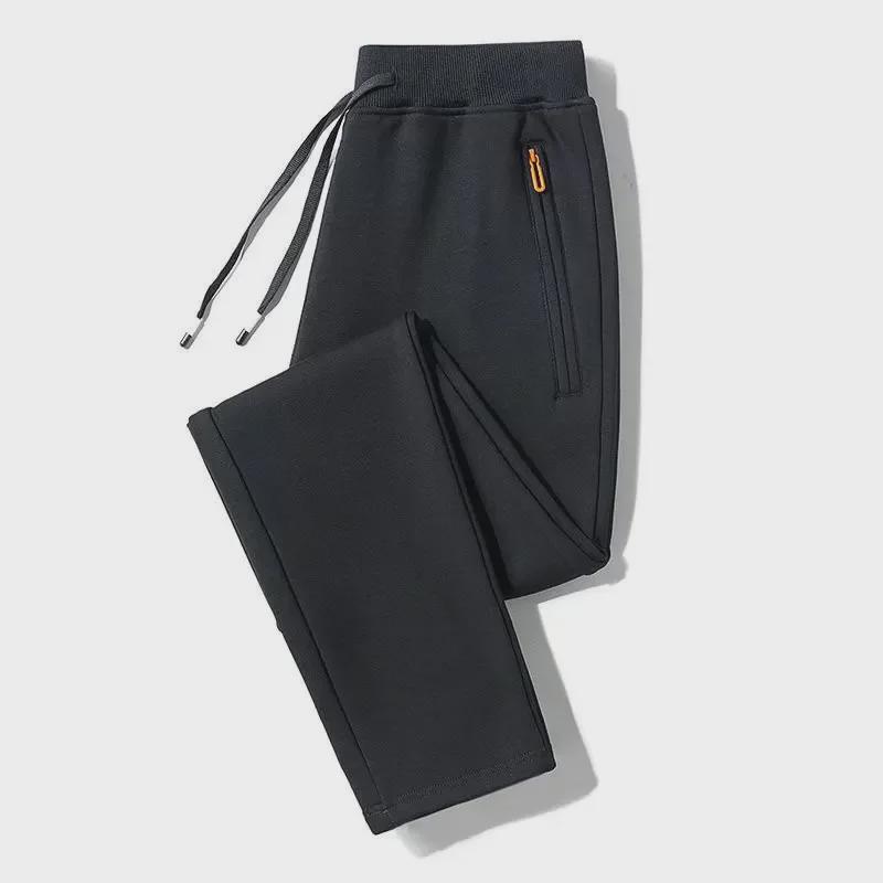Мужские спортивные брюки большого размера на молнии на осень - повседневные прямые спортивные брюки