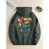 Men's Fashion Hoodie Casual Daily Drawstring Hooded Sweatshirt Earth Print Front Kangaroo Pocket Hoodies & Sweatshirts Men’s