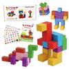 Magplayer Pitacoro Magnetic Building Blocks, 32-Piece Set, Includes Japanese Instructions and Learning Stickers, Assembly Toy, Educational Toy,